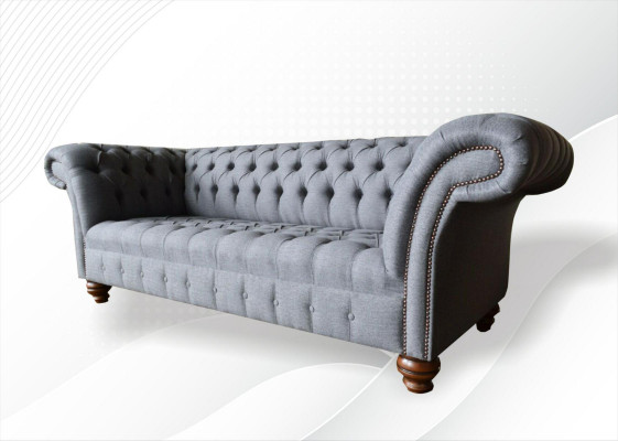 Three-seater couch upholstered design sofa 3-seater seats sofas room gray