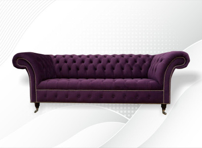 XXL Sofa 3-seater Couch Upholstery Chesterfield Seat Suite Textile Leather