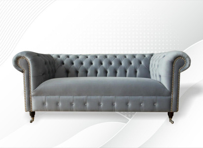 Chesterfield Sofa Couch Upholstery Fabric Leather Textile Couches Decor Suite