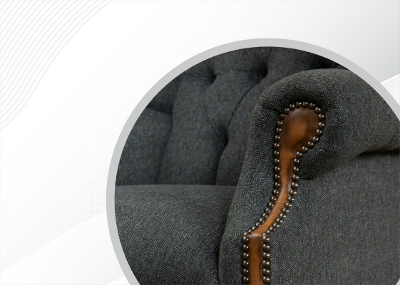 Chair 1x Living Room Upholstered Chair TV Lounge Textile Seat Armchair