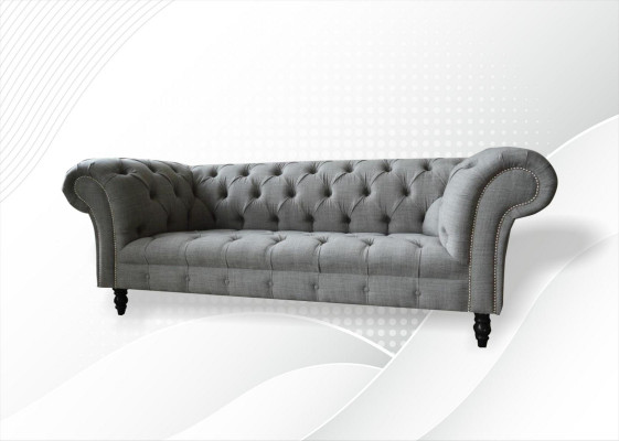 Chesterfield 3-seater designer sofa upholstered sofas couches fabric textile