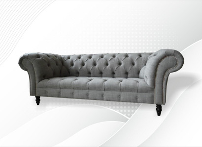 Chesterfield 3-seater designer sofa upholstered sofas couches fabric textile