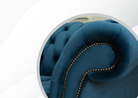 XXL big sofa 3-seater couch Chesterfield upholstery seating suite fabric textile