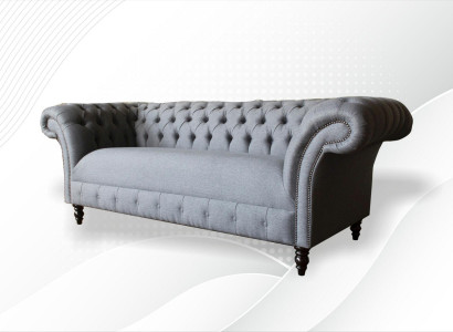 XXL big sofa 3-seater couch Chesterfield upholstery ensemble seat fabric textile