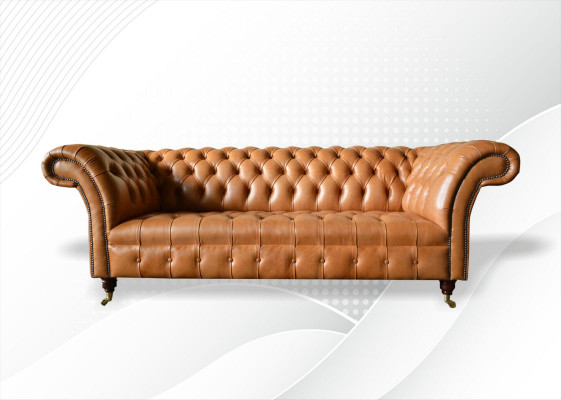 Chesterfield Design Luxury Upholstered Sofa Couch Seat Textile Suite Leather