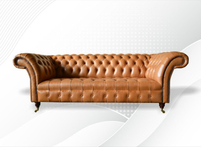 Chesterfield Design Luxury Upholstered Sofa Couch Seat Textile Suite Leather
