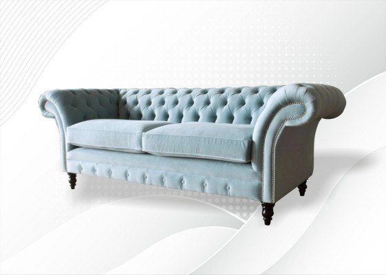 Chesterfield Couch Upholstered Leather Sofa 3-Seater Classic Couches