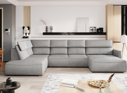 Luxury Design Corner Sofa Couch Upholstery Seating Leather Suite Living Landscape Furniture