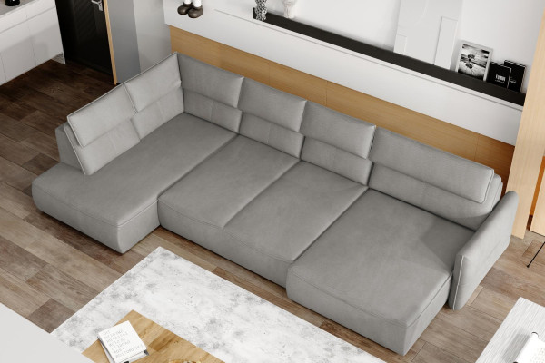 Luxury Design Corner Sofa Couch Upholstery Seating Leather Suite Living Landscape Furniture