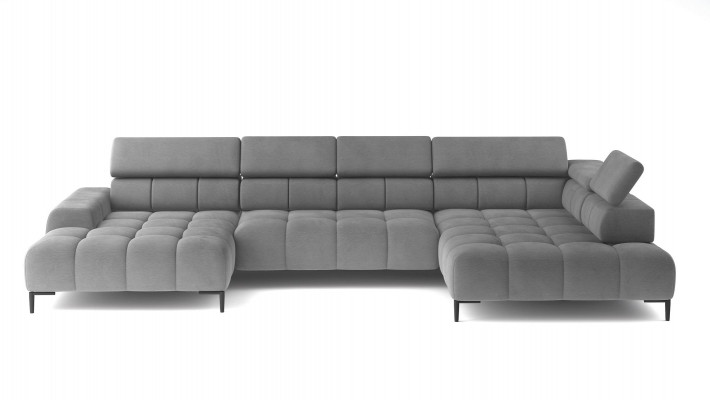 Corner sofa textile sofa couch upholstery corner seating living landscape corner group U-shape gray