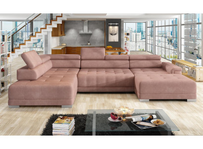 U-shaped sectional sofa, living area design, fabric sofas with bed function, sleeper couch