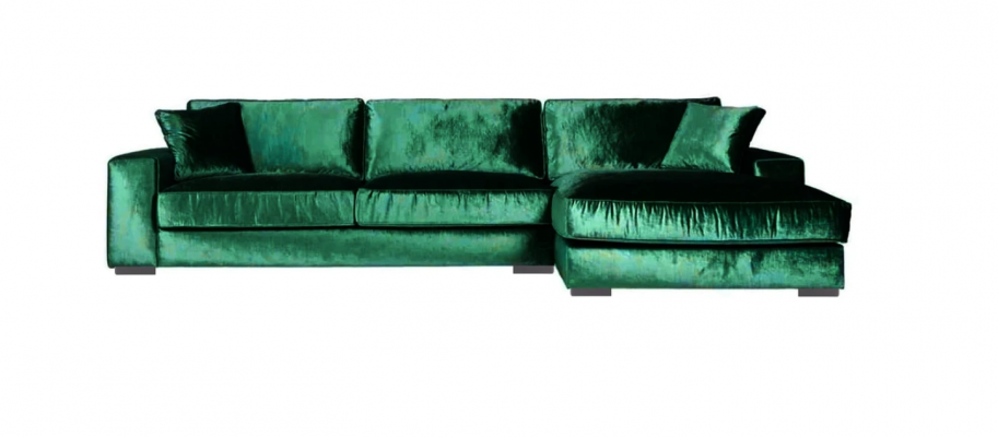 Green corner sofa, fabric sofa, living room design couches, upholstered sofas, large velvet, new.