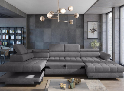 Couch fabric sofas corner couch box new design u-shaped corner sofa bed function