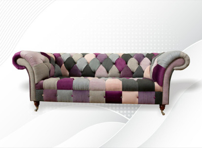 Chesterfield 3 Seater Designer Furniture New Modern Design Textile Living Room Couches