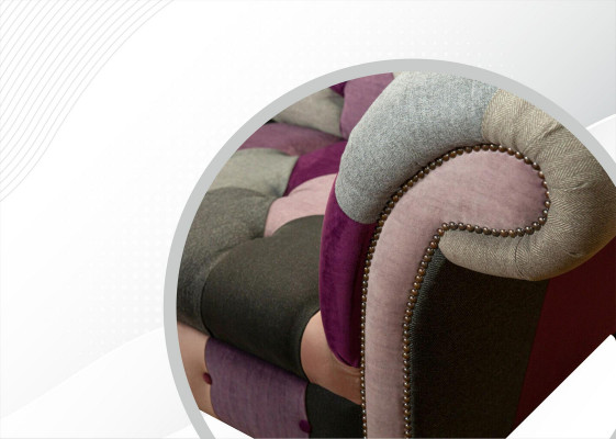 Chesterfield 3 Seater Designer Furniture New Modern Design Textile Living Room Couches