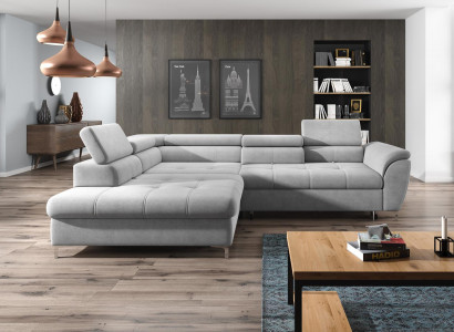 Corner sofa L-shape sofa design upholstery modern textile bed box multifunction fabric