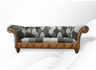 Chesterfield Multicolor 3-Seater Sofa Three-Seater Design Sofas Upholstery Textile