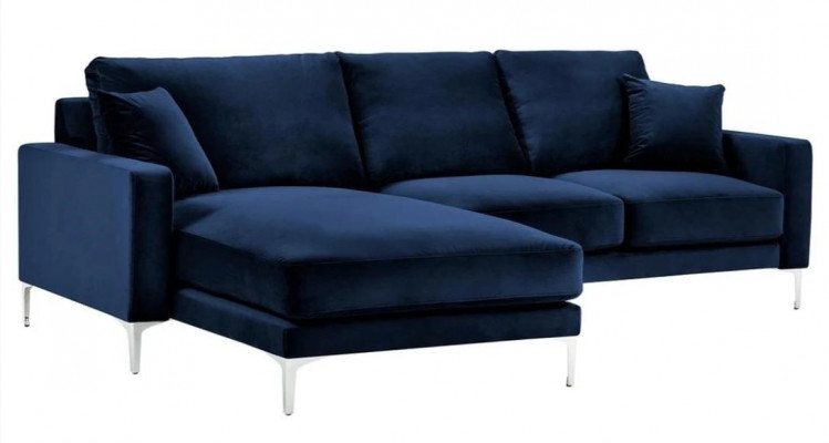 Blue sectional sofa living landscape couch corner suite upholstery Italian furniture design