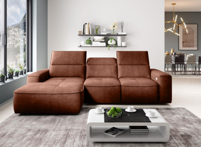 Living landscape sofa corner design modern sofa fabric new brown corner sofa L-shaped couch