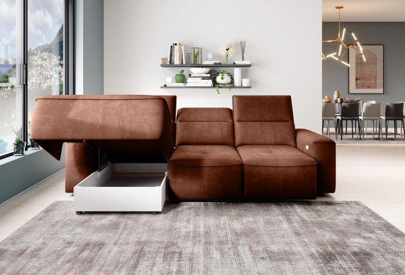 Living landscape sofa corner design modern sofa fabric new brown corner sofa L-shaped couch
