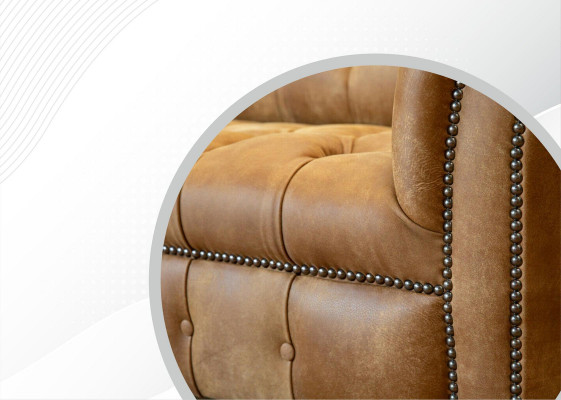 Chesterfield 4-seater light brown modern design leather sofas creative furniture