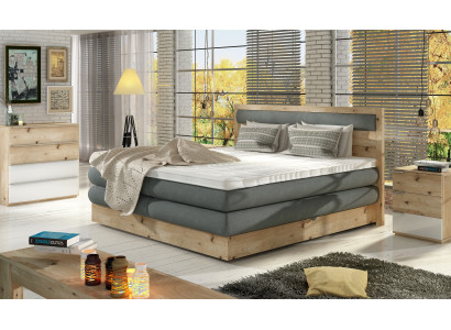 Luxury Box Spring Bed Beds Oak Solid Wood Upholstery Design Double Country Leather