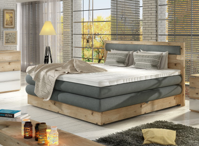 Luxury Box Spring Bed Beds Oak Solid Wood Upholstery Design Double Country Leather