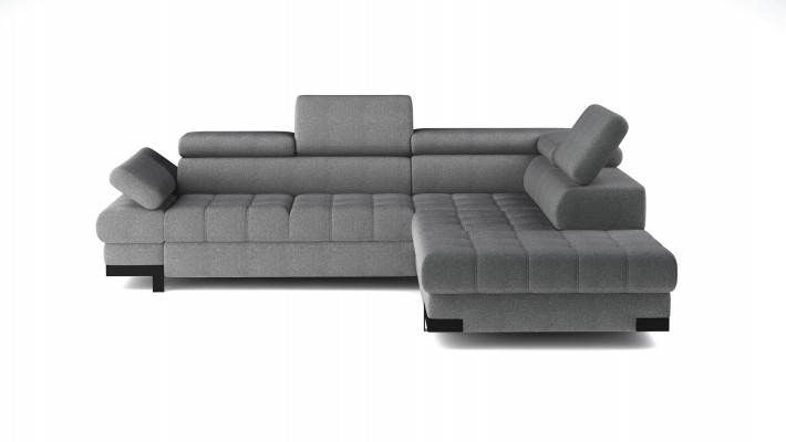 Gray L-shaped sofa couch upholstered corner living landscape design corner sofa textile leather