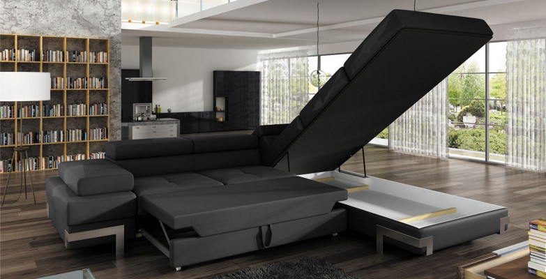 Sofa Sleeper Sofa Designer Sofa with Bed Function + Bed Box Corner Sofa Couch NEW