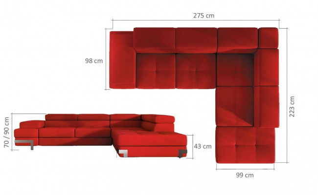 Sofa Sleeper Sofa Designer Sofa with Bed Function + Bed Box Corner Sofa Couch NEW