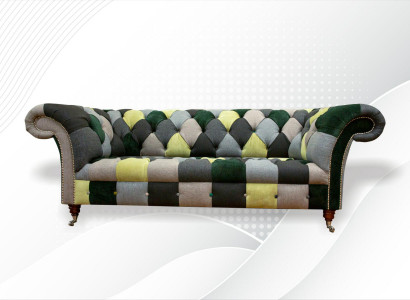 Chesterfield 3 Seater Multicolor Living Room Design Couch Sofa Designer Furniture