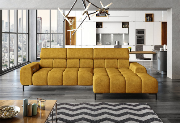 Upholstered Sleeper Sofa Textile Bed Function Sleep Design Corner Sofa L-Shape Sofa Couch