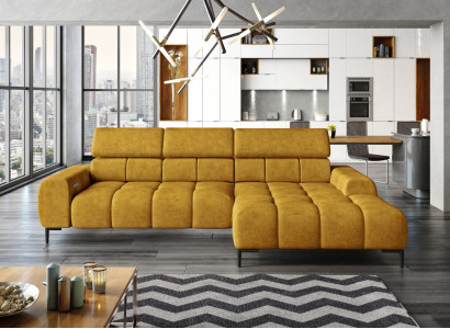 Upholstered Sleeper Sofa Textile Bed Function Sleep Design Corner Sofa L-Shape Sofa Couch