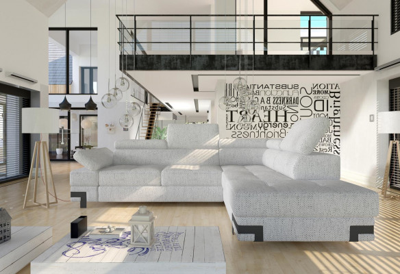 Corner sofa gray fabric L shape sofa couch design couch upholstery textile modern sofas