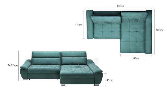 Corner sofa couch upholstery corner set L-shape multifunction textile living landscape