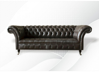 Chesterfield 3 Seater Modern Design Couches Leather Sofa XXL Seating Furniture Sofas