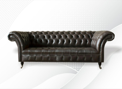 Chesterfield 3 Seater Modern Design Couches Leather Sofa XXL Seating Furniture Sofas