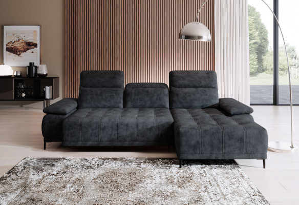 Sectional sofa, multifunctional design, fabric textile, L-shape couch, living landscape