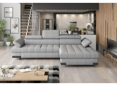 Design corner sofa L-shape bed function couch leather textile sofa multifunction fabric