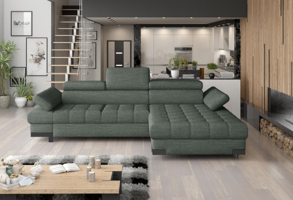 Corner sofa, sofa, couch, upholstery, living landscape, textile corner sofas, green L-shaped couches