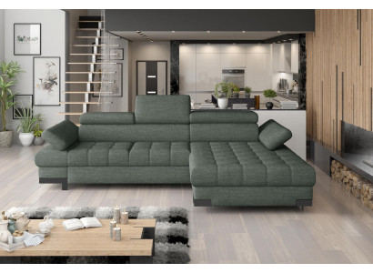 Corner sofa, sofa, couch, upholstery, living landscape, textile corner sofas, green L-shaped couches