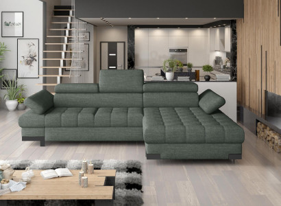 Corner sofa, sofa, couch, upholstery, living landscape, textile corner sofas, green L-shaped couches