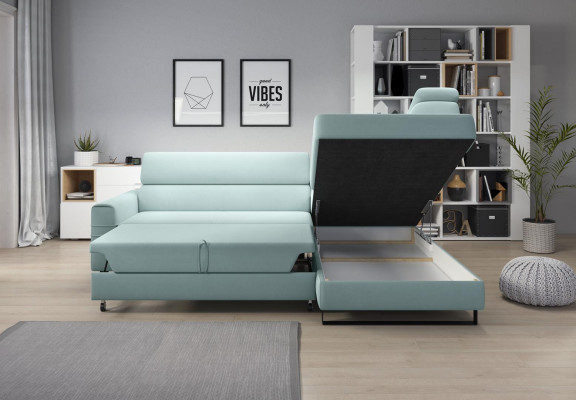 Green corner sofa textile sofa upholstered suite modern couch living landscape L shape