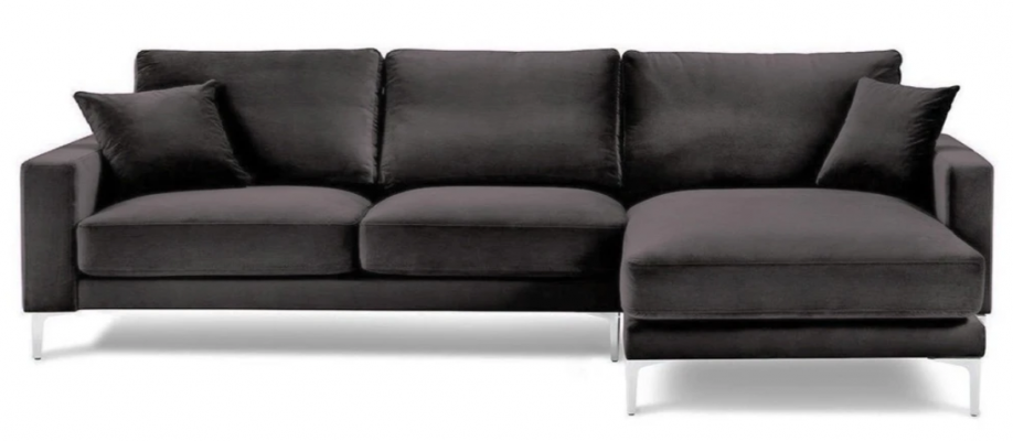 Black Velvet Corner Sofa Fabric Living Room Design Couches Upholstered Sofa Sofas New