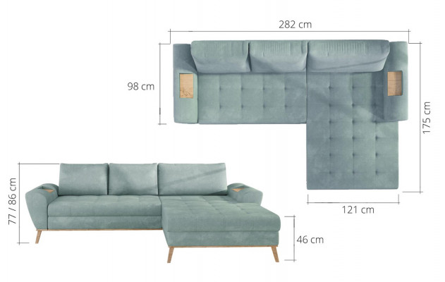 Bed Function Living Landscape Sleeper Sofa Corner Sofa Couch L-Shaped Sofa Designer