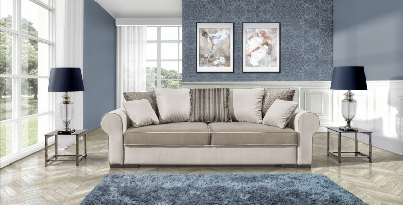 Sofa Sleeper Sofa Designer 3-Seater Sofa with Bed Function + Bed Drawer Couch NEW