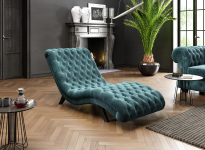 Lounge sofa Chesterfield couch sofa chaise lounge wood metal chaise longue relaxation lounger