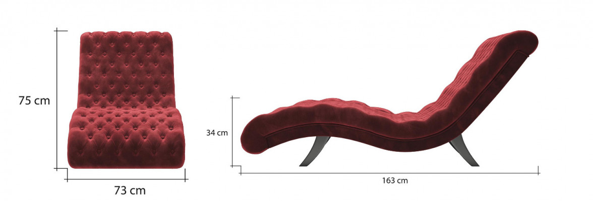 Lounge sofa Chesterfield couch sofa chaise lounge wood metal chaise longue relaxation lounger