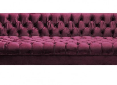Burgundy Three-seater Fabric Living Room Design Couches Upholstered Sofa Chesterfield New