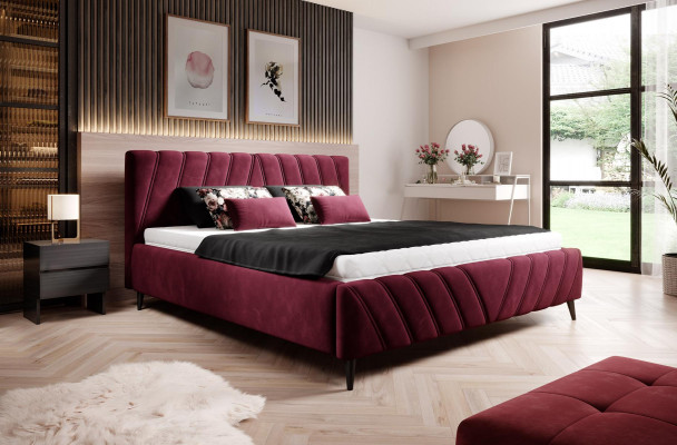 Luxury Bed Design Textile Beds Upholstered Hotel 180x200cm Bedroom Furniture Velvet